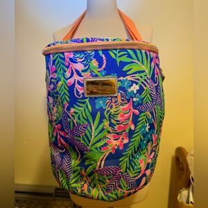Lilly Pulitzer Blue Tropical Print Women’s Bucket Bag/Cooler